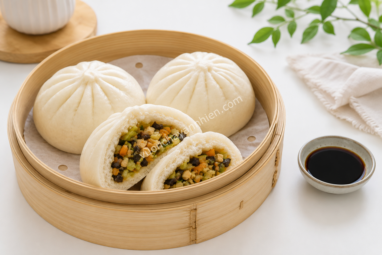 Bánh Bao Chay Nhân Đậu Hũ Nấm