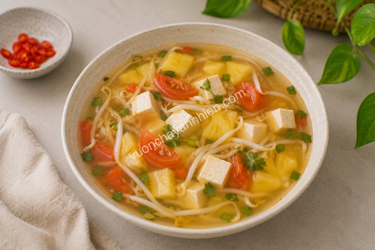 Canh Chua Chay Đậu Hũ Dứa