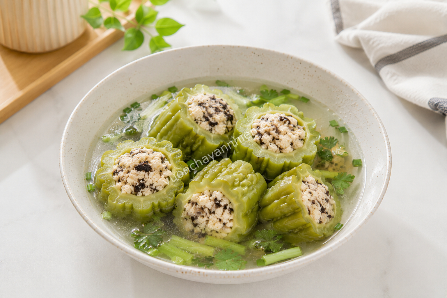 Khổ Qua Chay Nhồi Đậu Hũ Nấu Canh