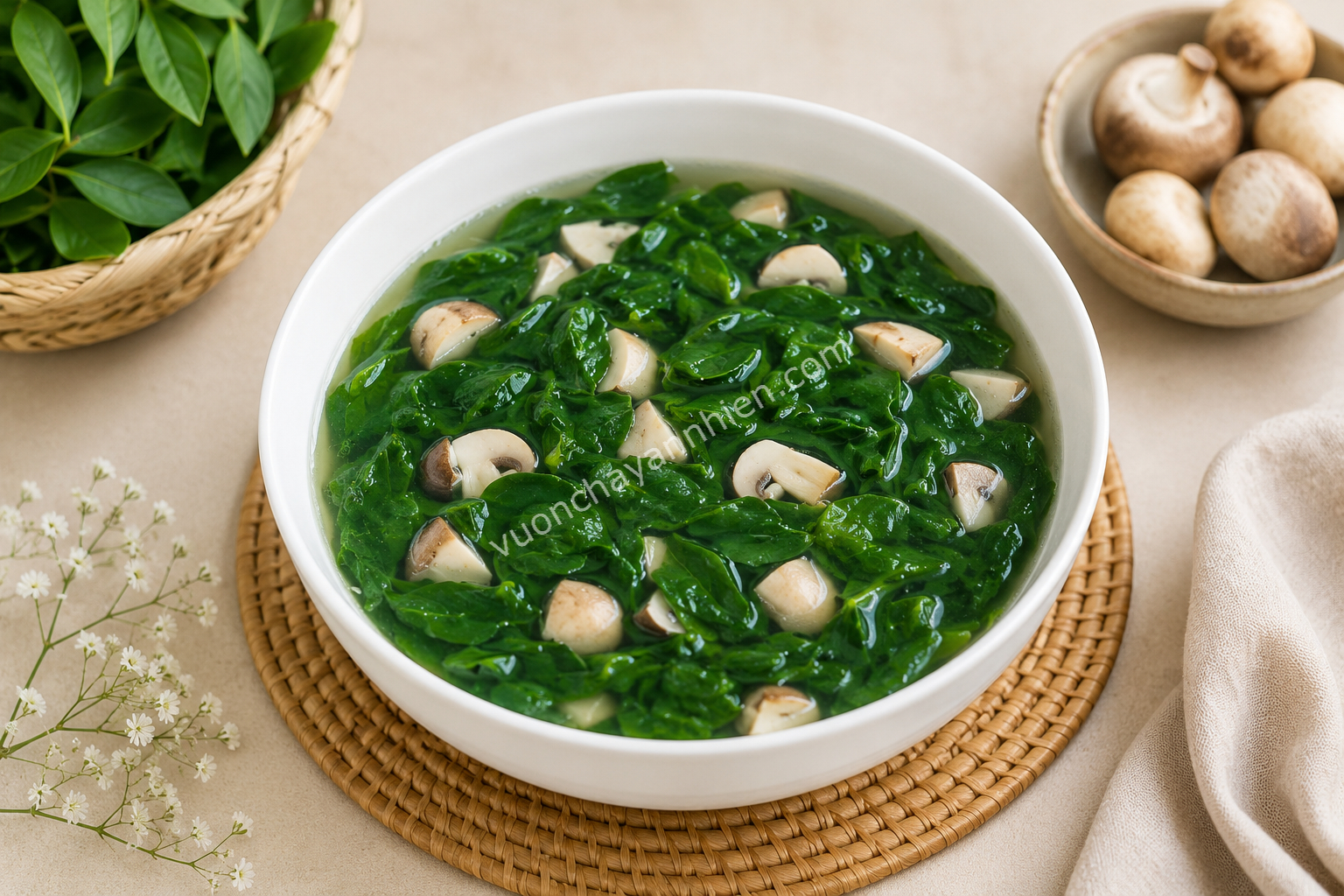 Canh Rau Ngót Nấu Nấm