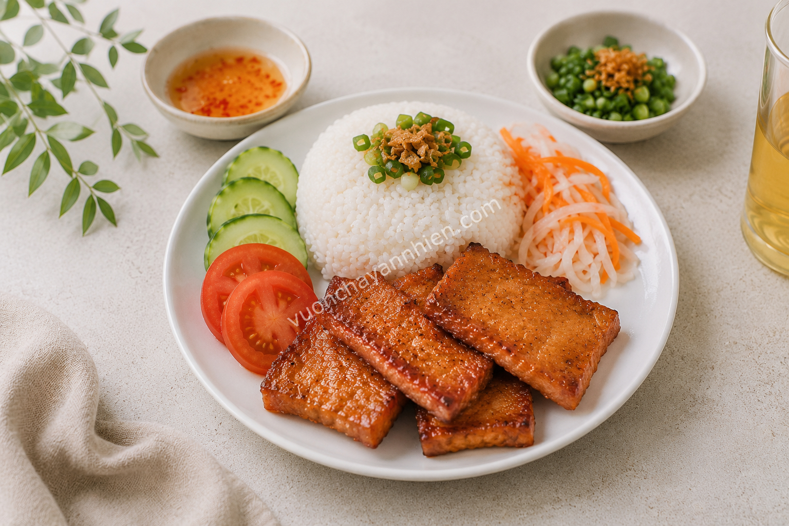 Cơm Tấm Chay Sườn Nấm
